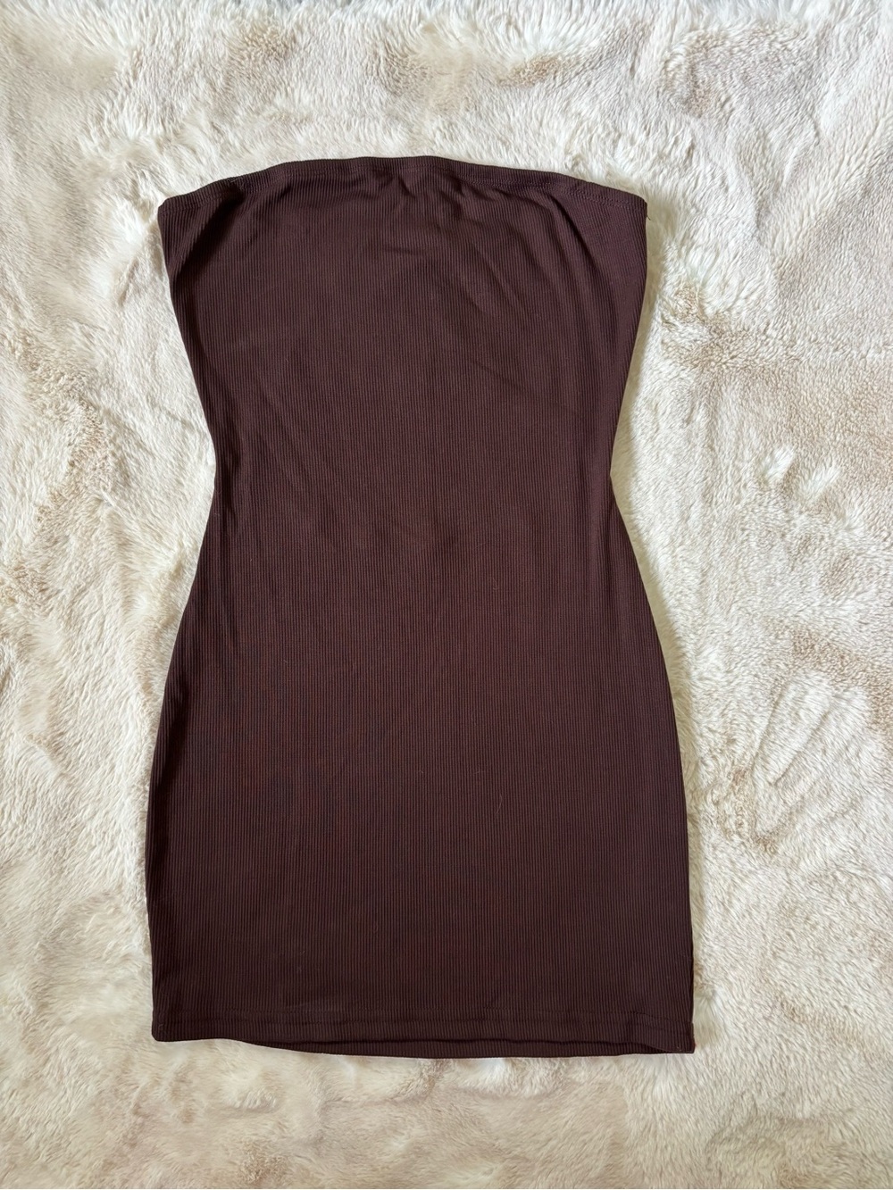 Brown Stapless Bodycon Mini Dress